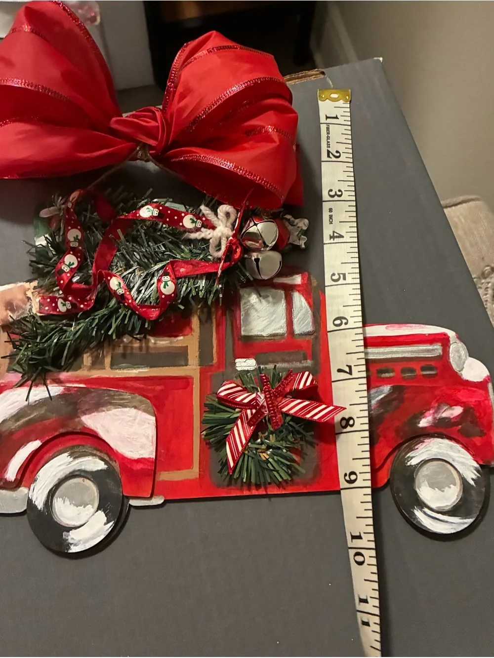 Festive Red Holiday Truck Hanging or Ornament